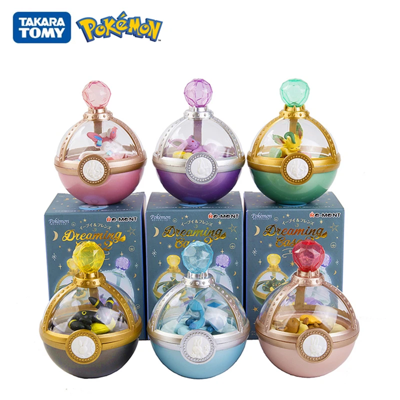 

6pcs Pokemon Figures Blind Box Sleeping Pikachu Eevee Pocket Monsters Elf Ball Toys Decoration Kawaii Model Anime Doll Kid Gift