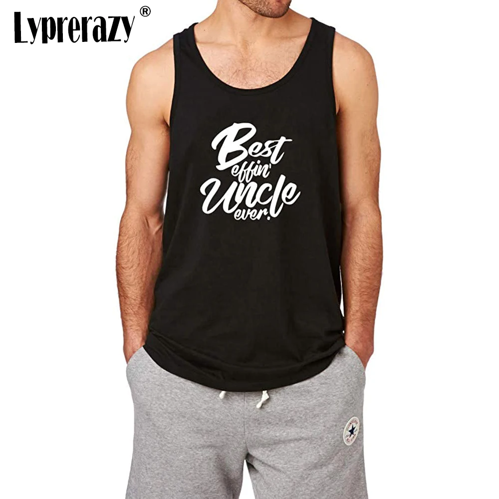 

Lyprerazy Men's Best Effin' Uncle Ever Fitness Workout Casual Tank Tops Men Summer Cotton Vest