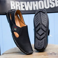 genuine leather shoes men 2019 new fashion brand moccasins men breathable men loafers hookloop driving boats casual shoes men