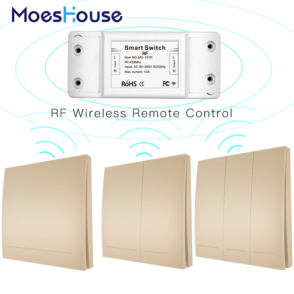 Беспроводной смарт-переключатель 433 МГц радиочастотный приемник с пультом