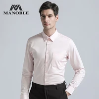 high quality mens dress shirt 2019 brands new fashion regular fit wedding shirts business long sleeve with cufflink pink