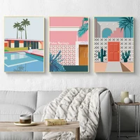 palm springs retro art prints exhibition vintage canvas poster california artwork painting wall picture for living room wall art