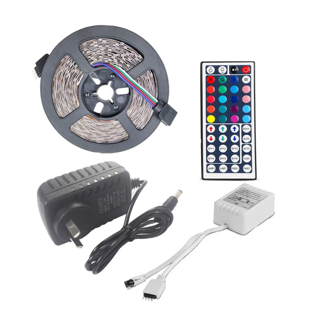 AU 3-х метровый без Водонепроницаемый гибкий Цвет RGB 3528 180 светодиодный элемент с поверхностным монтажом гибкое освещение светодиодные ленты пульт ДУ для лампы Длительный срок службы# YY - Испускаемый цвет: AU