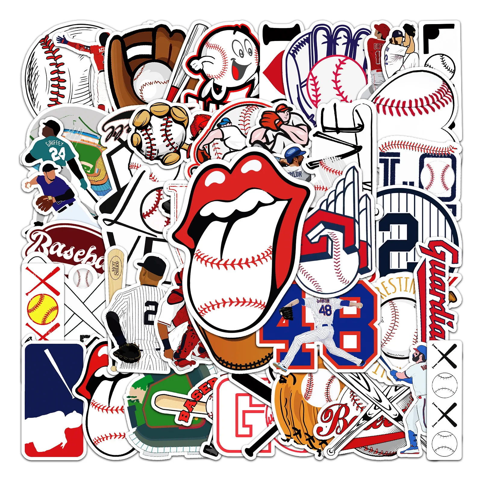 

50Pcs/lot Baseball Stickers HD Cool Decoration Bike Car Laptop Suitcase Mobile Phone Skateboard Motorcycle Cartoon Stickers Bike