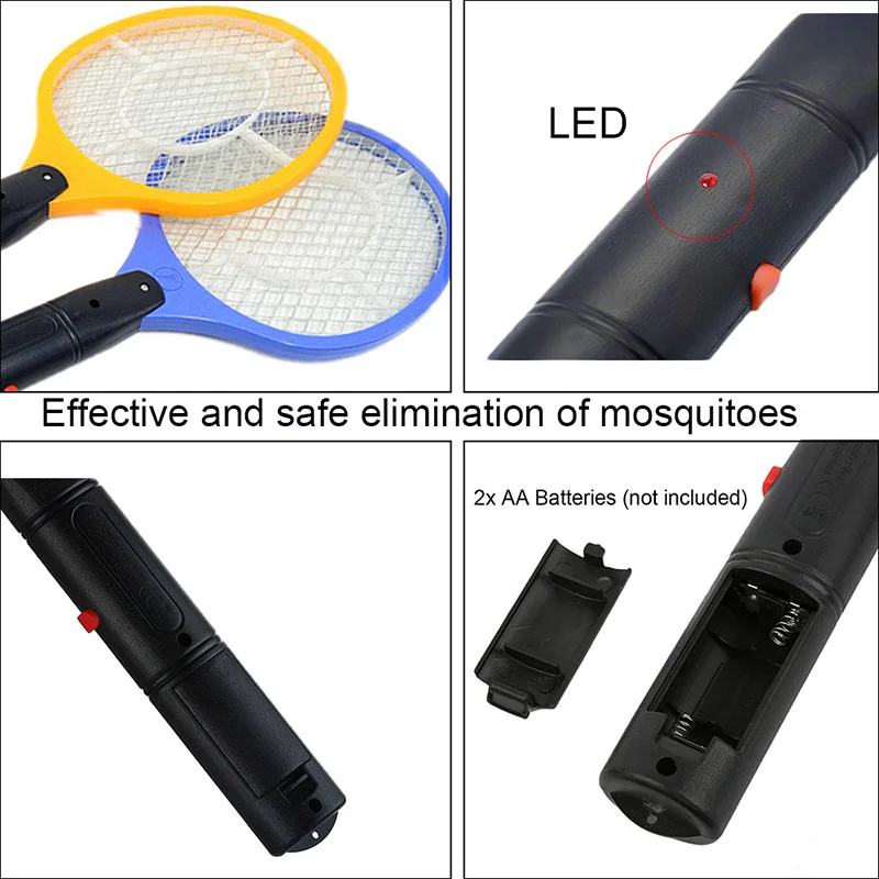 Insect Fly Swatter Racket Electric Hand Held 3 Color Portable Mosquitos Killer Pest Control For Bedroom Outdoor | Дом и сад