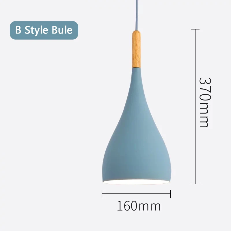 B Style blue Подвесной светильник в скандинавском стиле, современный светодиодный подвесной светильник E27, подвесной светильник для кухни, гостиной, бара, ресторана, спальни, подвесной светильник, абажур - Цвет корпуса: B Style blue