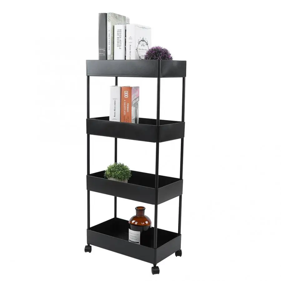 Кухня стеллаж бытовой 4 яруса съемный тележка для хранения домашних кухонных