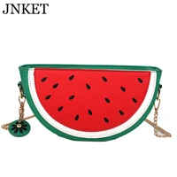 jnket fruits watermelon orange mini shoulder bag pu leather chain crossbody bags for women