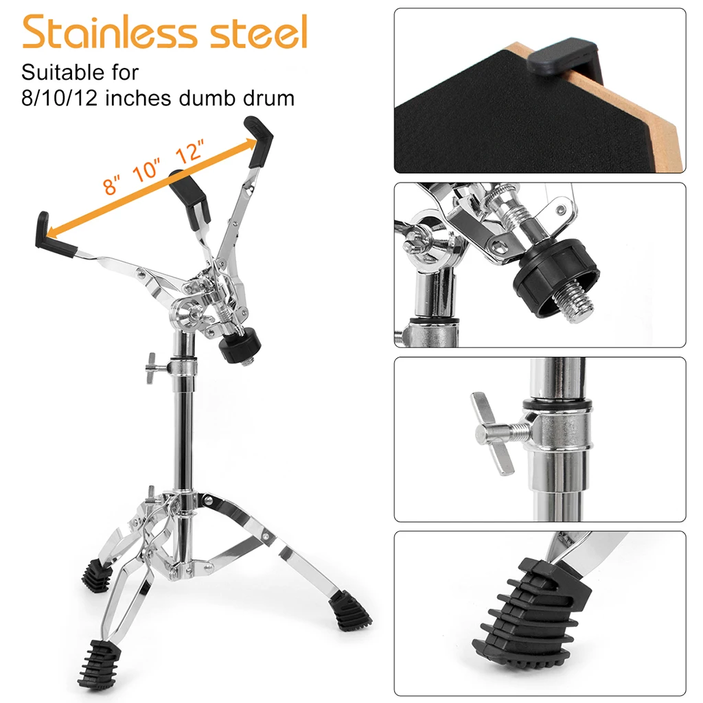 

Folding Drum Stand Holder for Snare Dumb Drum Percussion Support Rack Drum Musical instrument Accessories 50-60cm Adjustable