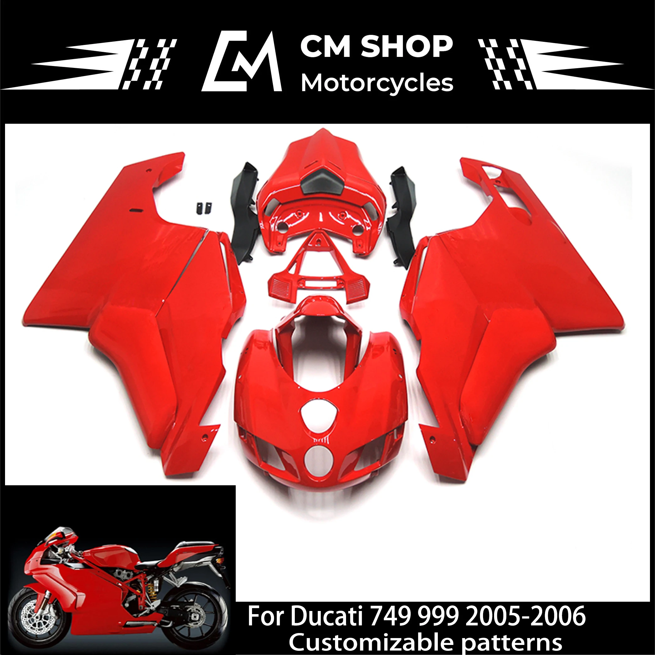

For Ducati 749 999 new Motorcycle Full Fairing 2005-2006 05 06 Body kit ABS Plastic Fairing Custom Body Cool