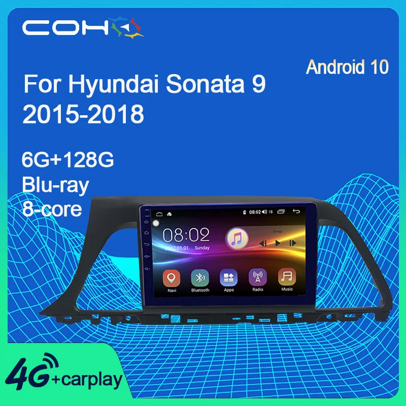 melhor Coho Para Hyundai Sonata 9 2015-2018 Android 10.0 Octa Núcleo 6 + 128g Gps Navegação Rádio Carro Multimídia Player