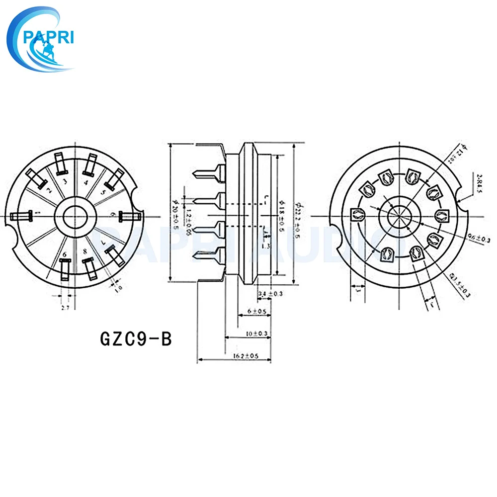 10 шт. ECC83 6DJ8 EL84 6922 12AX7 позолоченный 9Pin керамический B9A трубчатый разъем PCB крепление аудио DIY HIFI усилитель