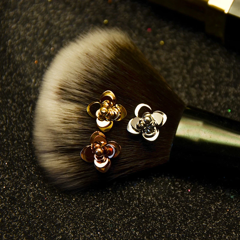 

Korean Style Gold Color Flower Stud Earrings For Women Girl Jewelry Simple Multi Layers Stainless Steel Aretes Men Accessories