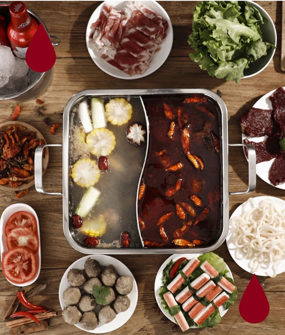 Горячий горшок из нержавеющей стали 304 мандарин|Кастрюли для супа и бульона| |