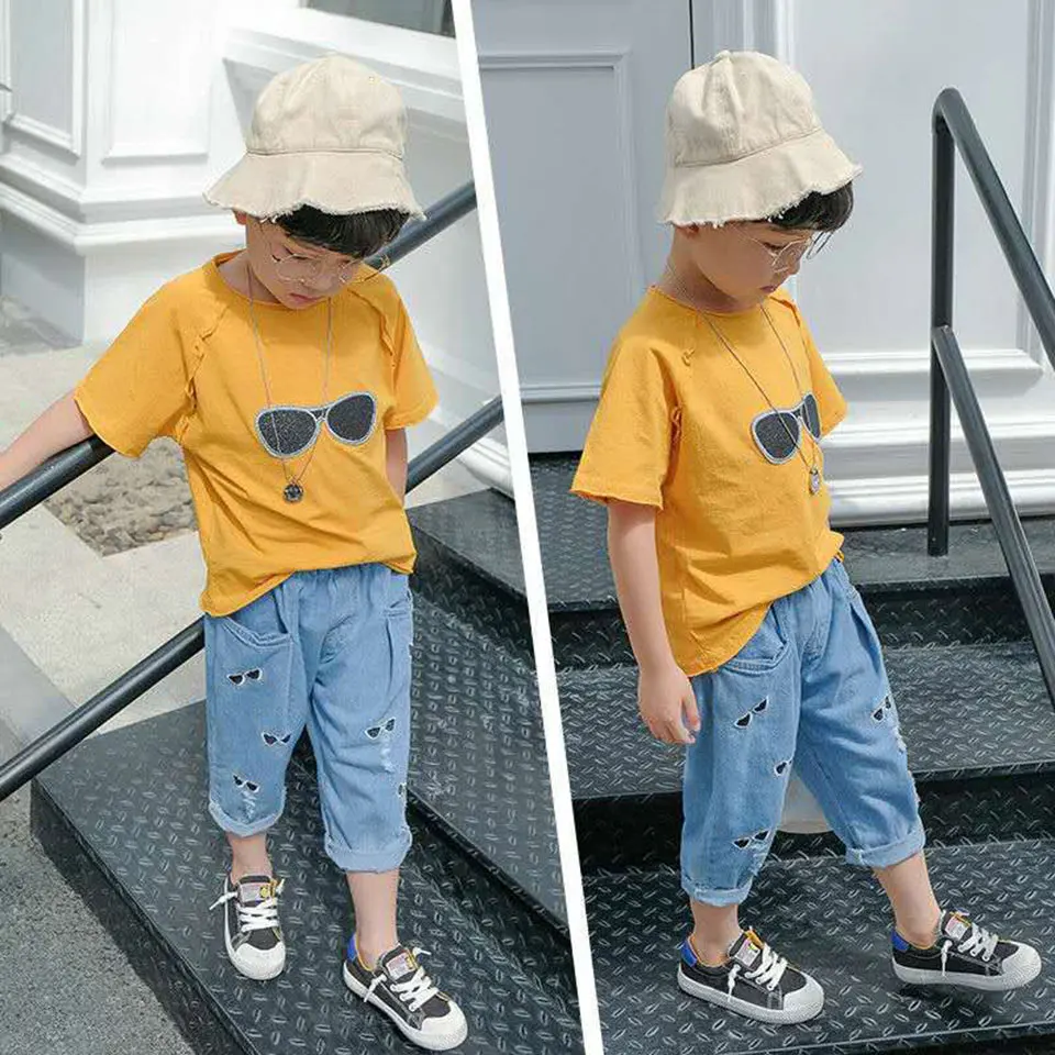 Новые летние костюмы для детей с персонажами из мультфильмов комплекты одежды