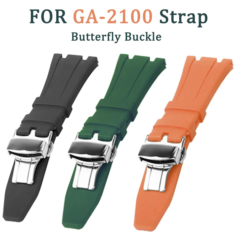 

Butterfly buckle GA2100 3rd Modified Accessories Strap GA2100 Gen3 Rubber Strap Adapter for Casio G-SHOCK GA2100 Stainless steel