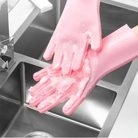 dishwashing silicone car toilet household cleaning gloves housework reusable rubber kitchen goods for washing dish domestic use