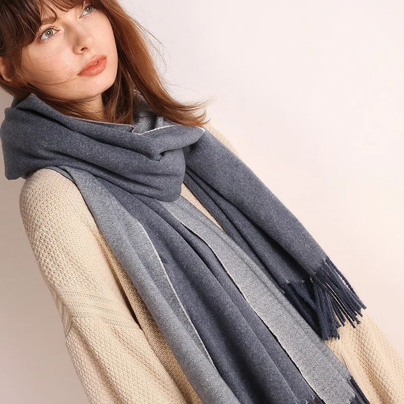 

Autumn Winter Soft Warm Cashmere Scarf For Women Wool Scarves Blue Poncho Black Cashmere Scarfs Female Shawl Red Pashmina