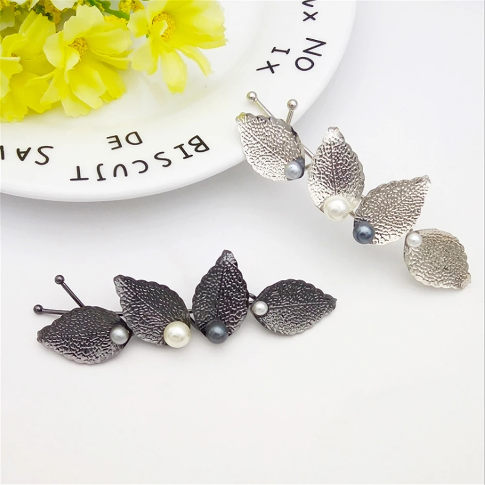 Для женщин Девушка из металла и жемчугом четыре листья заколки для волос заколка