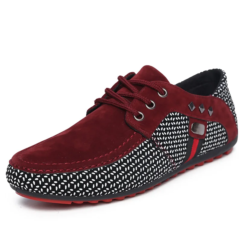 Мужская обувь повседневная мужская кожаная с заклепками модная брендовая на