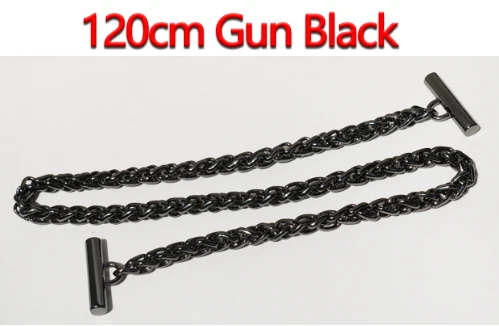 120cm Gun Black DIY 6 мм золото, серебро, пистолет черный, покрытие бронзового металла замена цепи плечевые ремни для маленькой сумки ручка с OT застежками - Цвет: 120cm Gun Black