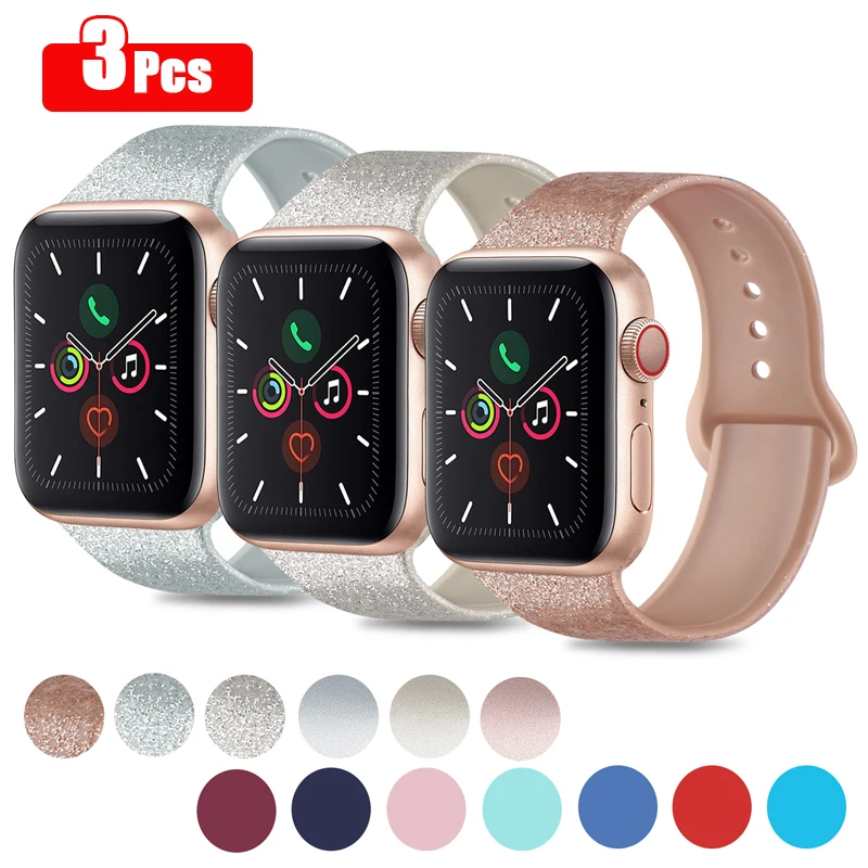 

3pcs/lot Silicone Strap For Apple Wtach Band 38mm 42mm 40mm 44mm 45mm Watchband Bracelet For iWatch Series 7 6 5 4 3 2 1 SE