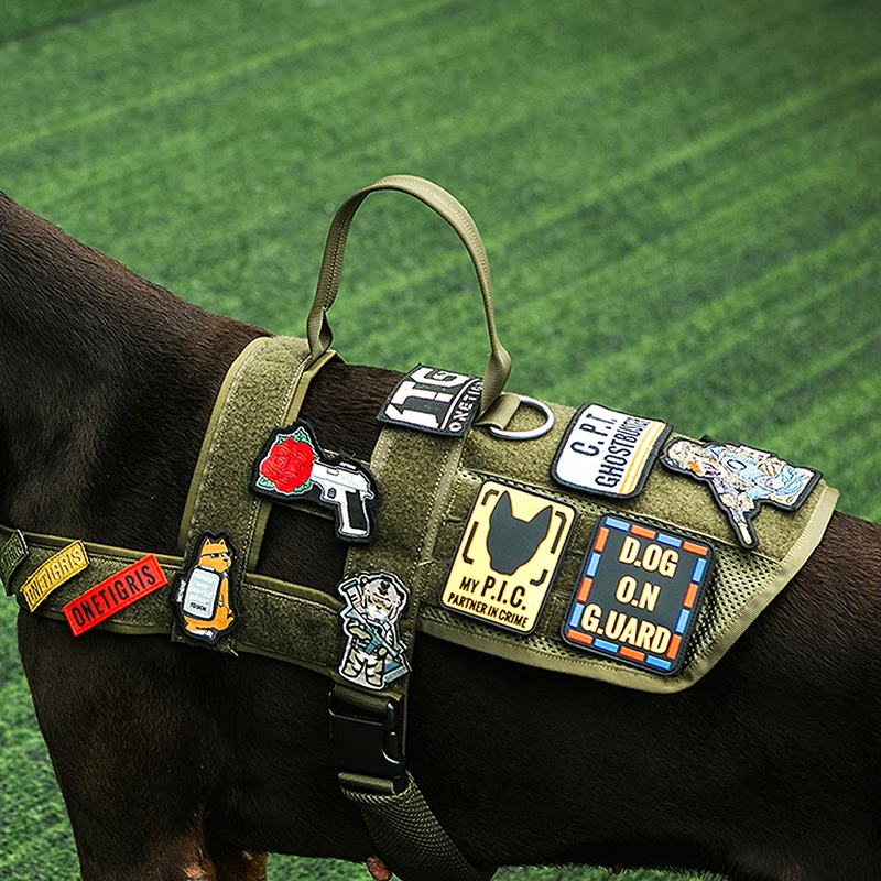 OneTigris K9 жгут патч панельный жилет для прогулок с ручкой жилет для собаки тренировочный жгут для обслуживания собаки