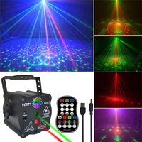 60 patterns usb rechargeable led laser projector lights sound activated dj disco stage party lights for wedding birthday party