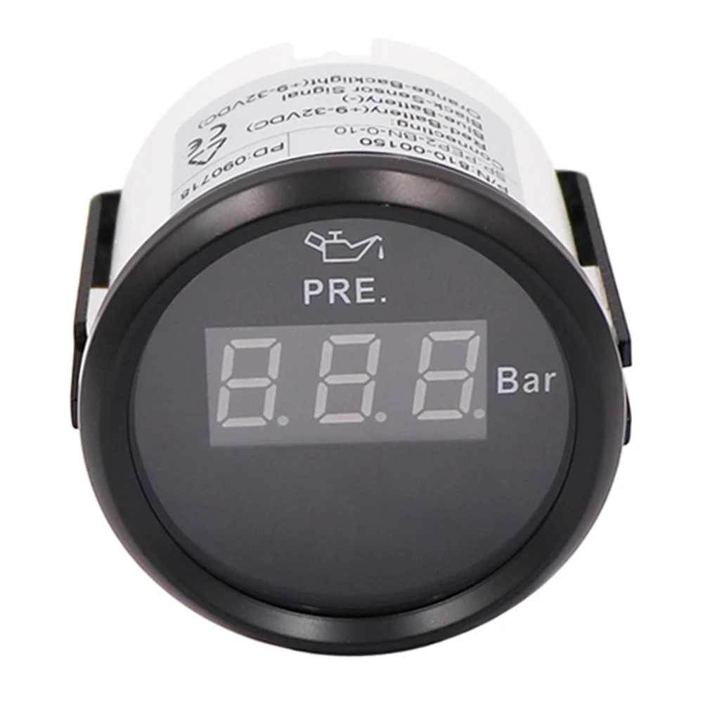 Цифровой измеритель давления масла 52 мм 0 10 бар для морского автомобиля с
