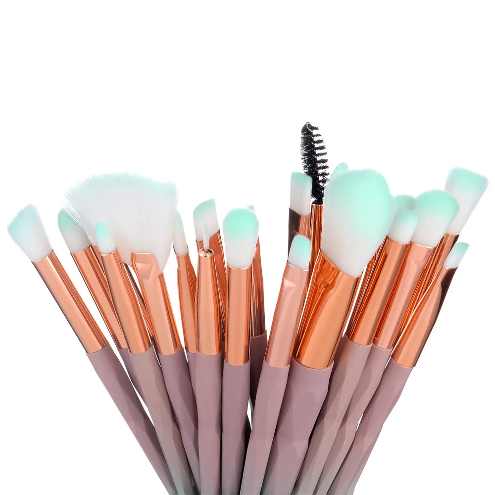 20Pcs Diamond Transparent Makeup Brush Set Powder Foundation Blush Blending Eye shadow Lip Cosmetic Beauty Pincel Maquiagem | Красота и