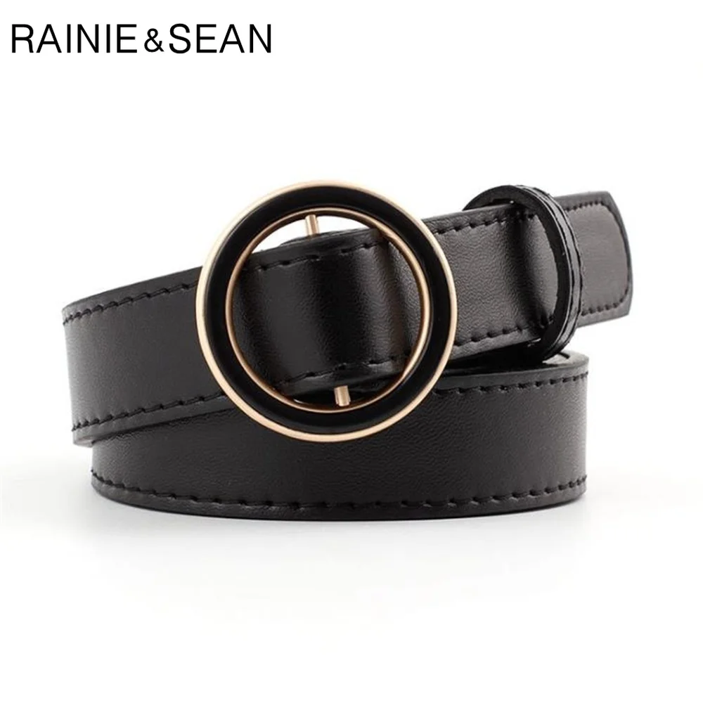 Женский кожаный ремень RAINIE SEAN Розовый Повседневный без отверстий для весны и