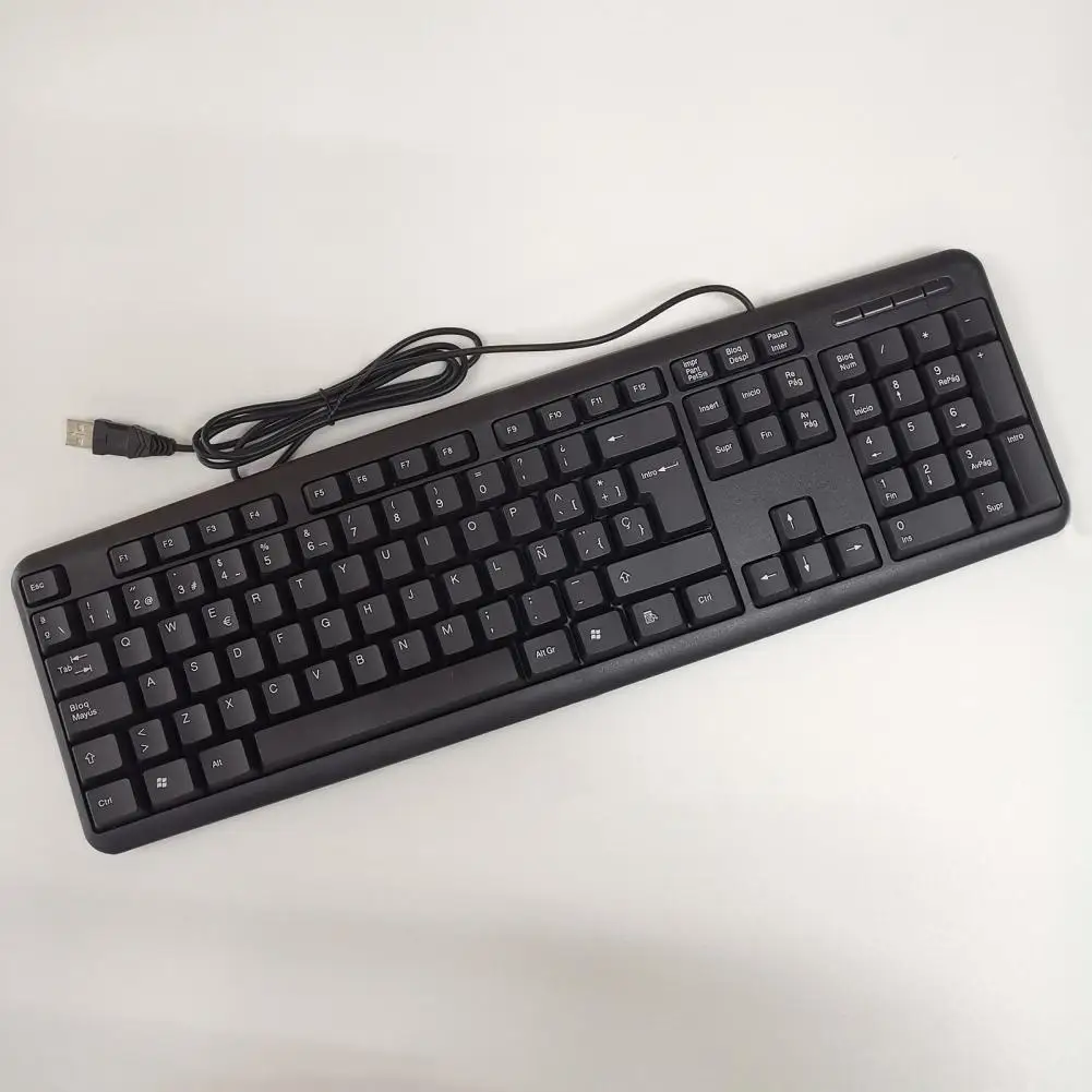 

105 Keys Universal Spanish Language Ergonomic USB Wired Keyboard for PC Laptop