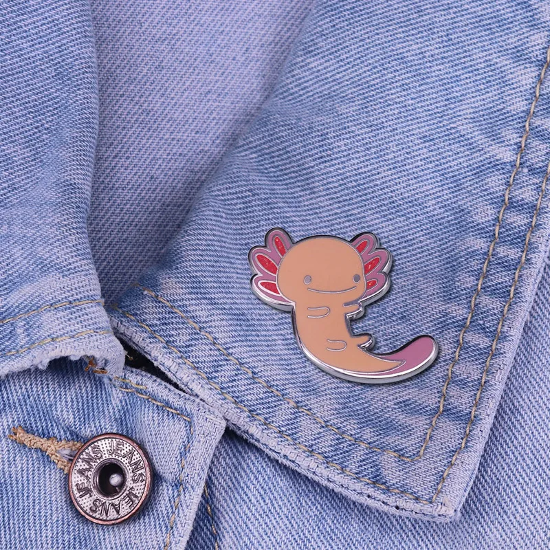 Симпатичная улыбающаяся брошь Саламандра металлический эмалевый значок на