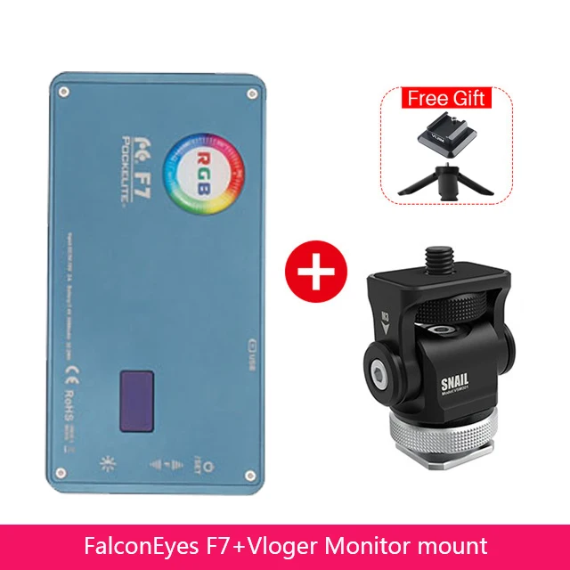 Серебристый FalconEyes F7 12W RGB светильник селфи ЖК-вспышка 16 Режим спецэффектов фотография видео светильник ing для Youtube live - Цвет: Серебристый