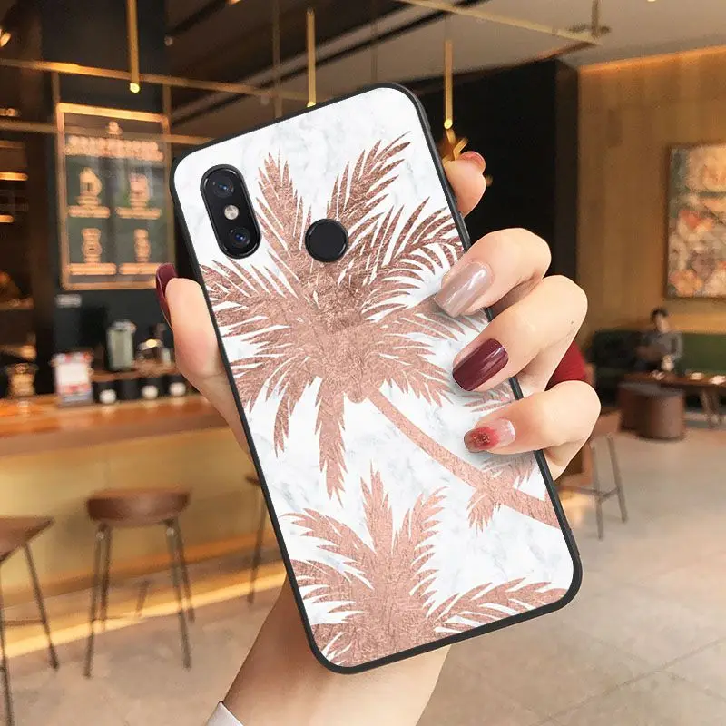 Gold Pink rose Glitter print Luxury Soft TPU Coque For Xiaomi Mi 6 6plus 8 8SE 9 9SE 6X Note2 Note3 Coque Shell Coque Shell