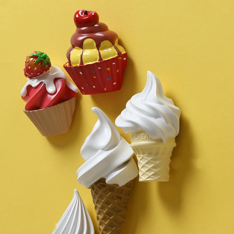 Ручной работы имитация холодильник для пищи магниты 3D декоративные мороженного