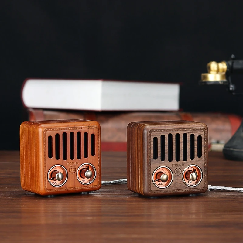 Портативный винтажный радио Ретро деревянный Bluetooth динамик сильный бас