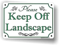 amelia sharpe 12x8 metal sign please keep off landscape keep off landscaping sign