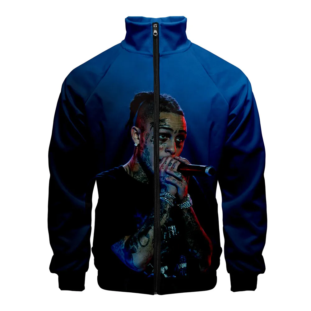 

Popular 3D Stand-up Collar Sweatshirt Men's And Women's Hoodie Zipper Jacket Print Lil Skies New Boys/girls Streetwear Outwear