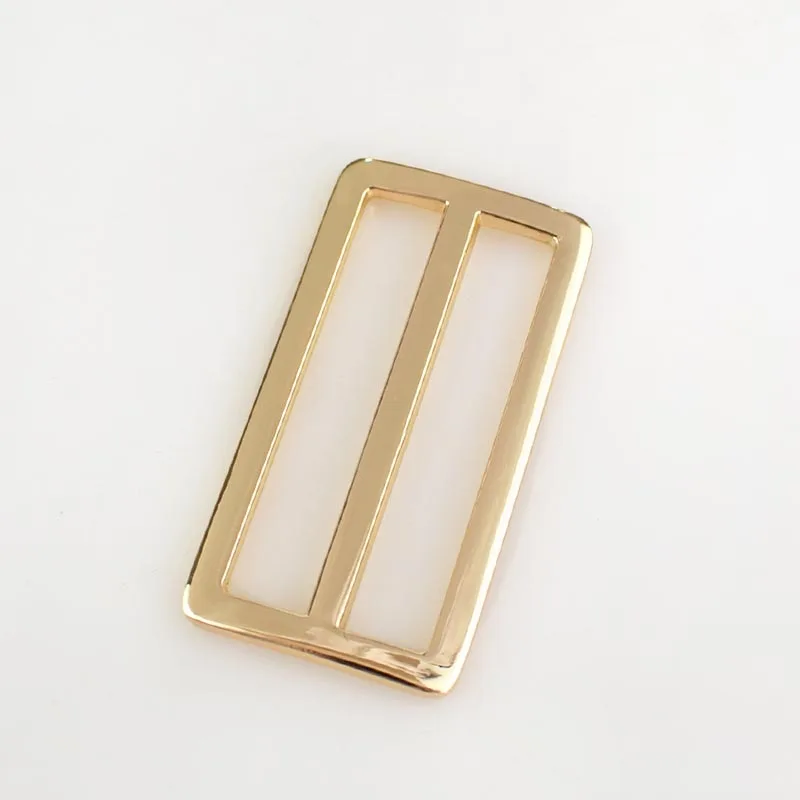 gold 5/10 шт. Meetee 50 мм металлический Tri Glide регулировать пряжки кольцо в виде буквы D ремень квадратной петли DIY рюкзаки, обуви, сумок и лямки швейные принадлежности - Цвет: gold