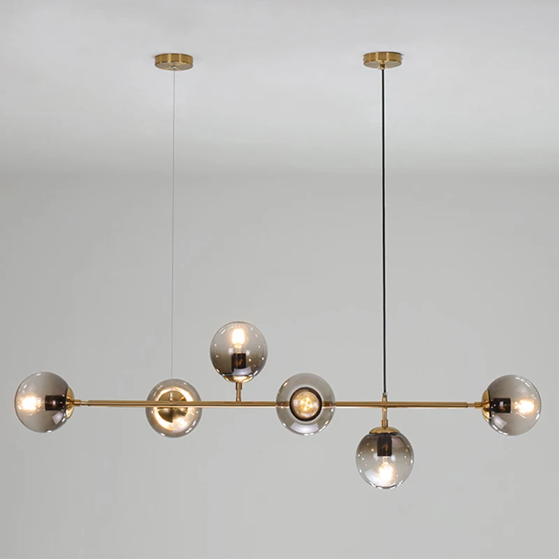 Скандинавская люстра из кованого железа роскошный светильник в виде полосы для