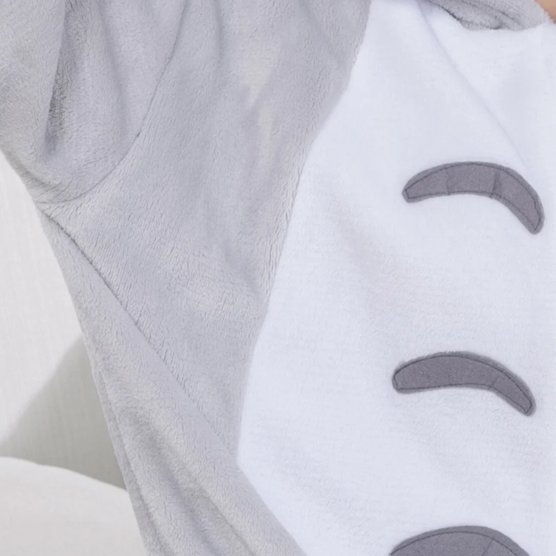 Totoro кигуруми пижамы Мультяшные ползунки для взрослых с двойной молнией цельные