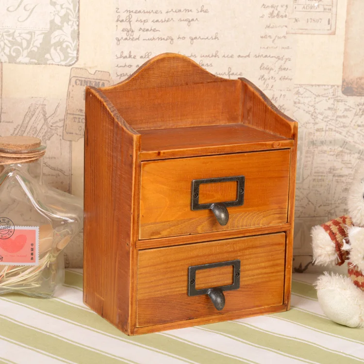 Ретро деревянный ящик для хранения ювелирных изделий настольный офисный