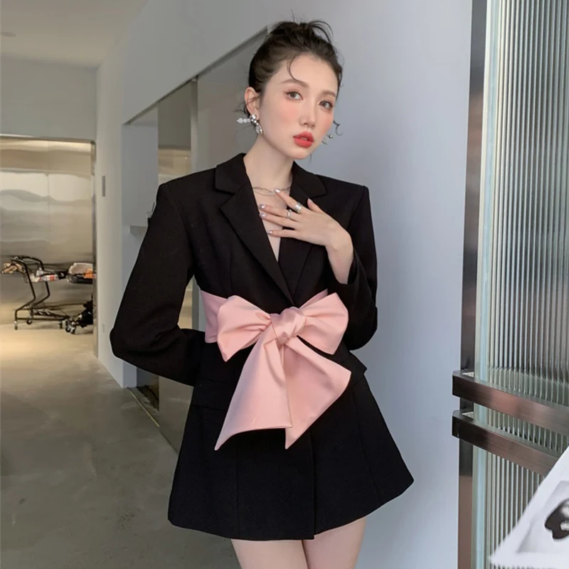 

Женское элегантное сексуальное платье с открытой спиной и бантом, Черное короткое вечерние нее платье