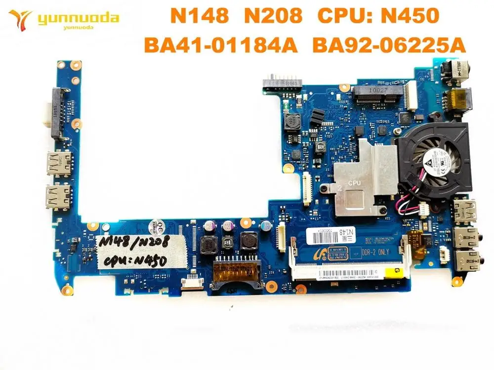 Оригинальное для Samsung N148 Материнская плата ноутбука N208 процессор N450 BA41 01184A BA92 06225A