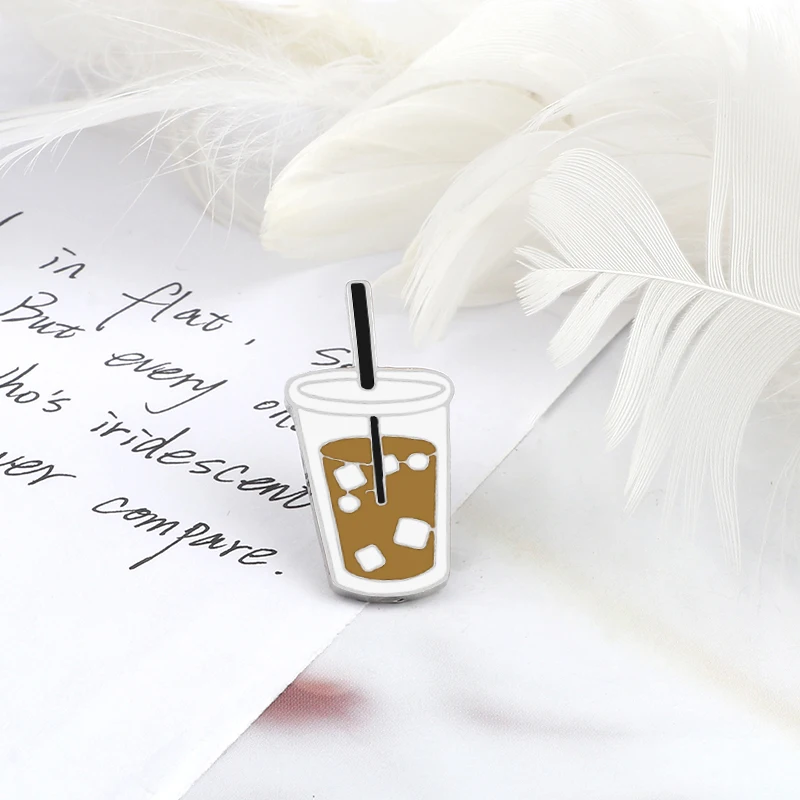 Модные маленькие эмалированные броши в форме чашки кофе американо милый