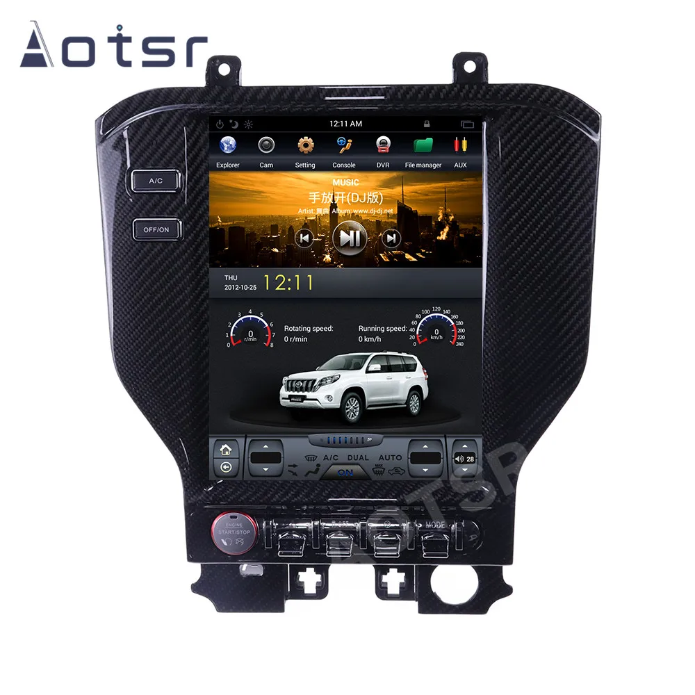 AOTSR Tesla 1 Din Android 9 автомобильное радио для Ford Mustang 2015 2019 GPS навигация автомобильный