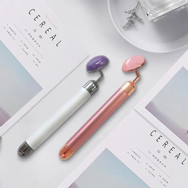 24K Jade beauty stick V лицо артефакт подтяжка лица палка для массажа роликовый лицевой спа