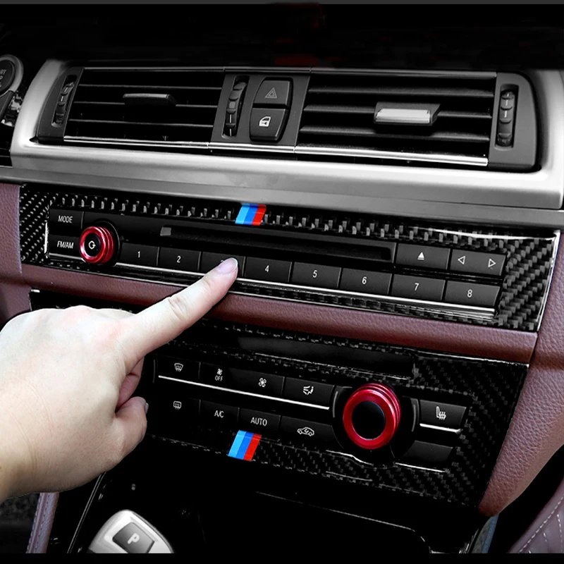 

For BMW 5 Series F10 Carbon fiber Interior Control CD Panel Cover Trim Air conditioning Outlet Frame Decoration Trim Accessories