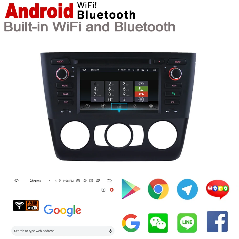 Автомобильный мультимедийный плеер 2 Din для BMW 1 серии E81 E82 E87 E88 2004 ~ 2011 Android GPS